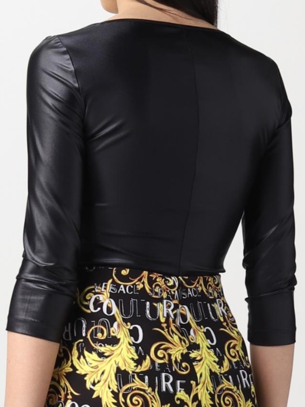 Versace Jeans Couture Shiny Noir Bodysuit - Picture 2 of 16